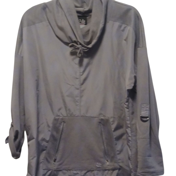 Gloria Vanderbilt - NWT, Gray Sports Warm-up Pullover Jacket W/ Roll tab... - Picture 2 of 9